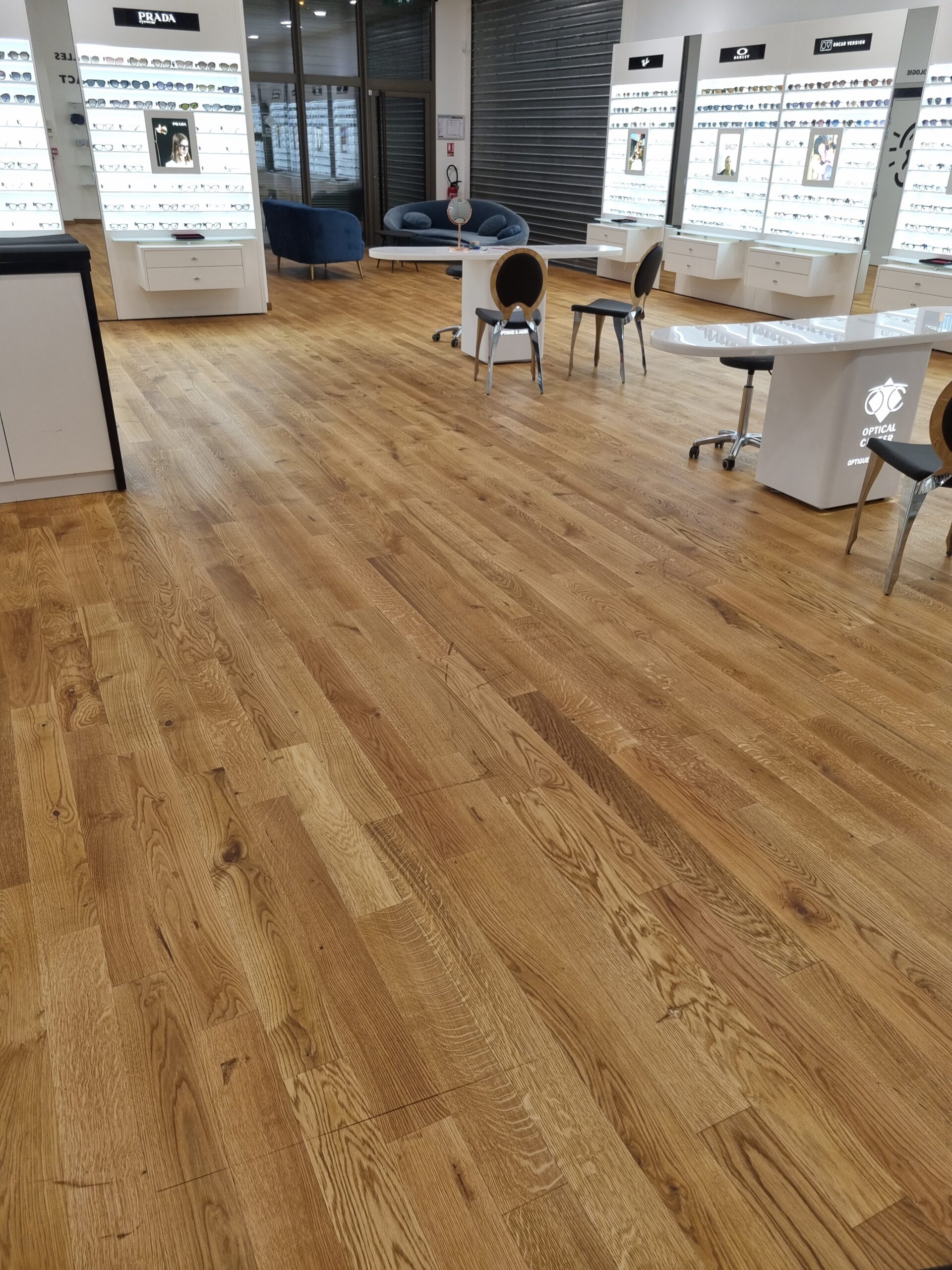 Parquet chene huilé après poncage la clinique du sol optical center tourville la riviere