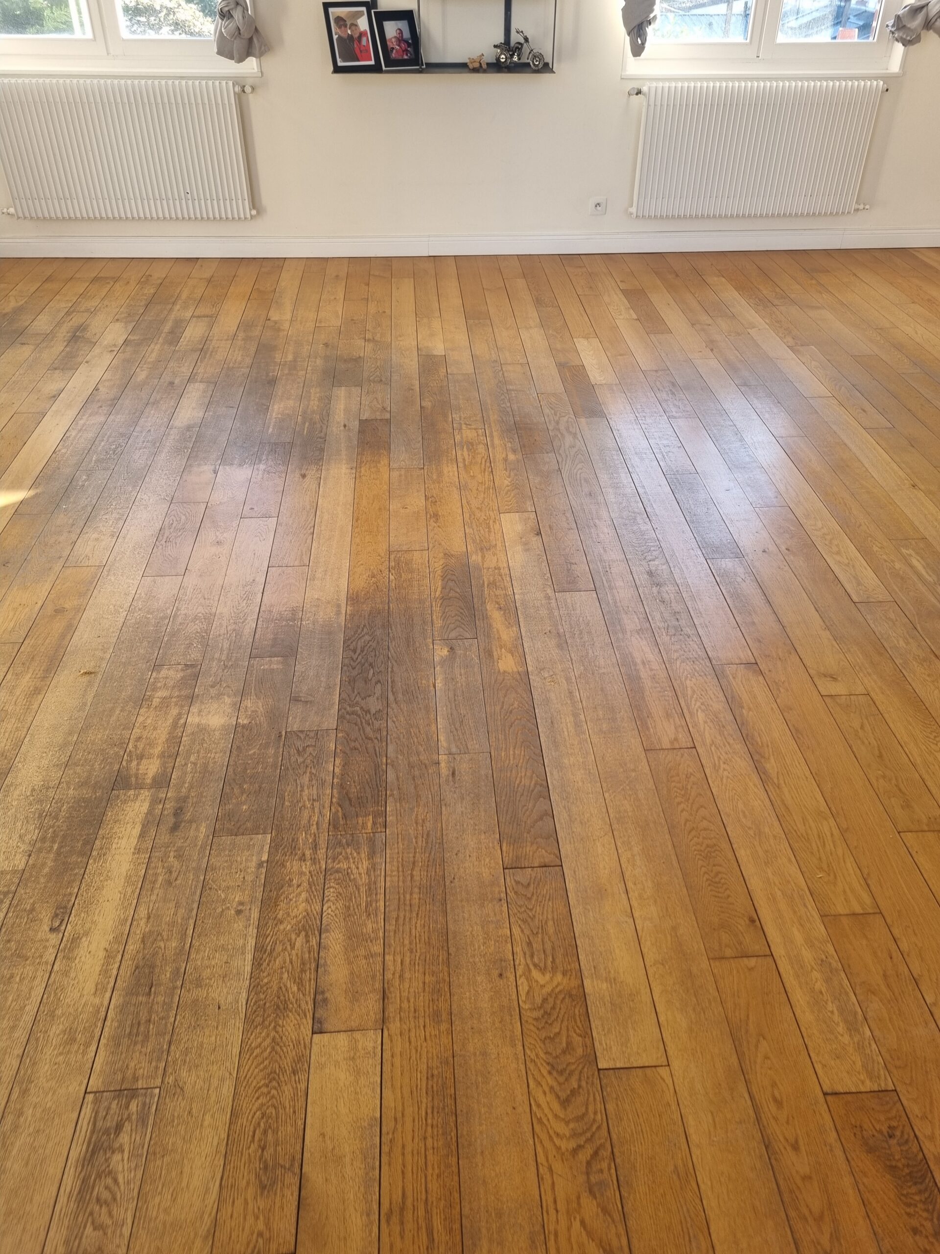 Parquet en chêne avant ponçage et vitrification