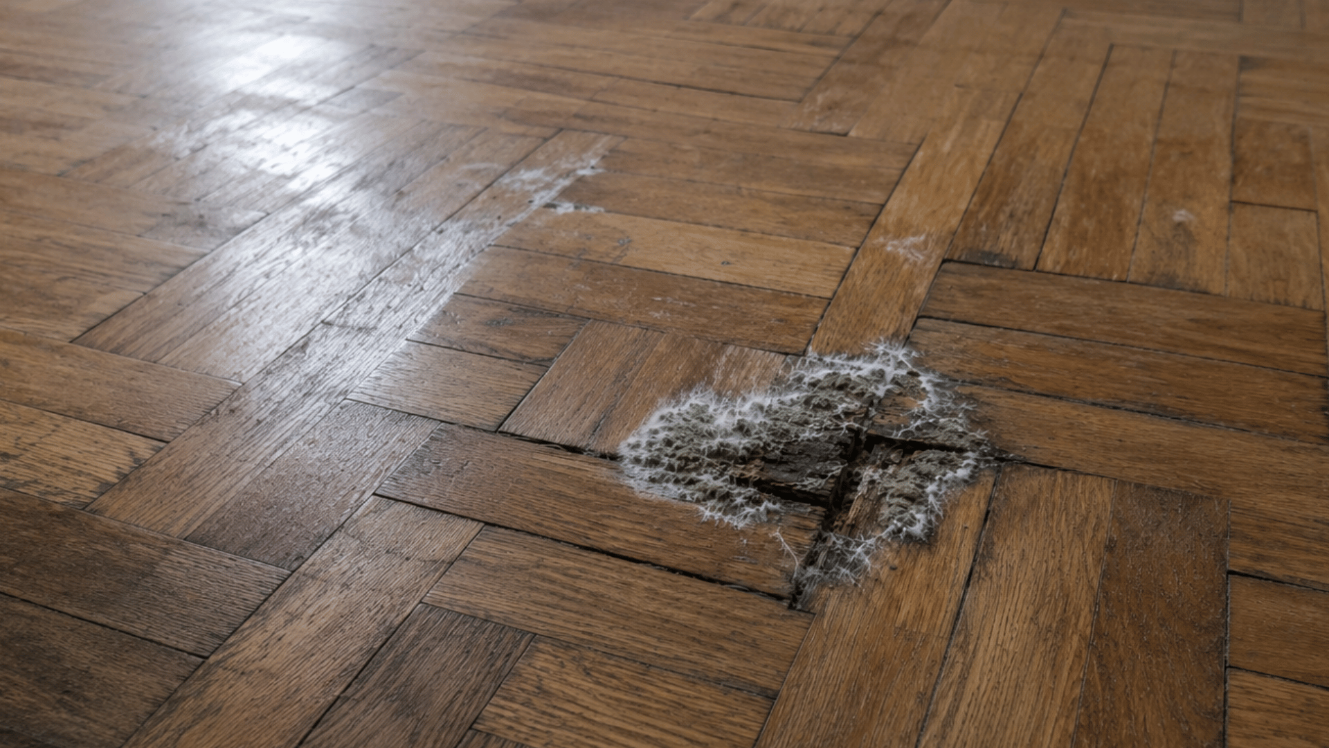 champignons sur du parquet